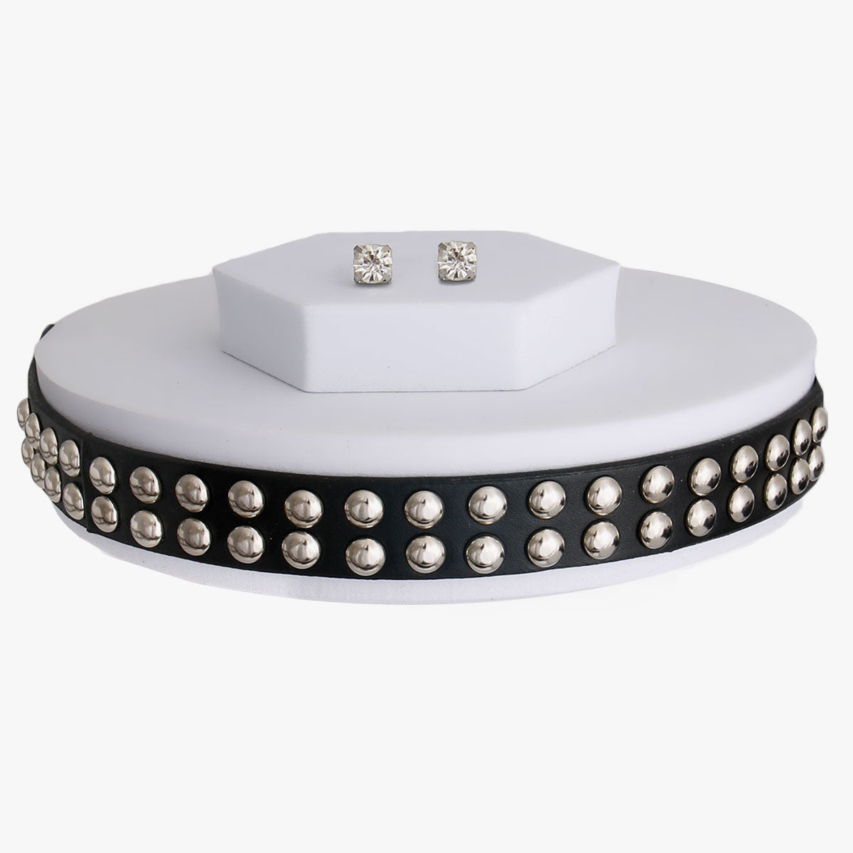 Leather Stud Choker|15 inches - Premium Wholesale Jewelry from Pinktown - Just $11! Shop now at chiquestyles