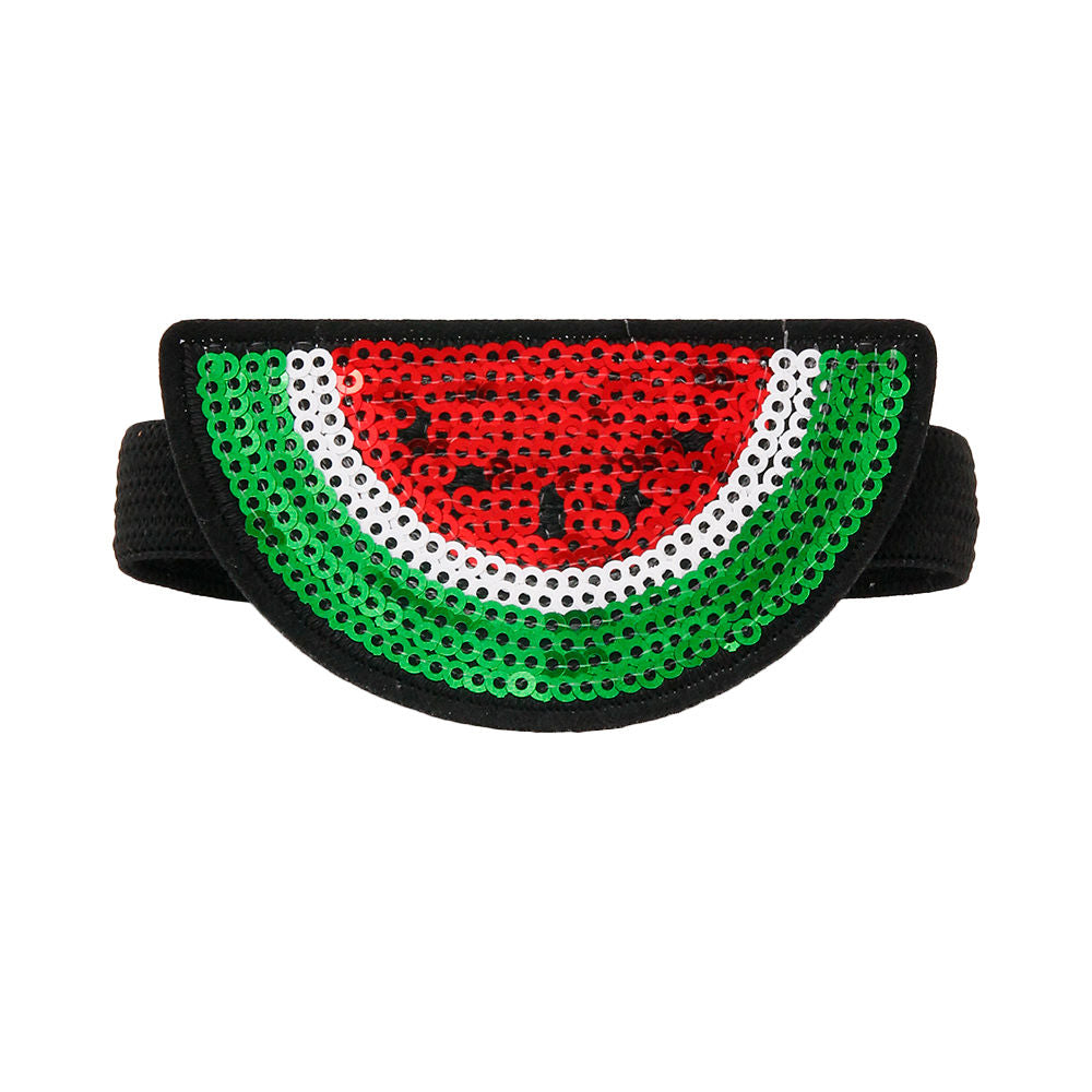Pair of Watermelon Sequin Shoe Bands|3.25 inches - Premium Wholesale Jewelry from Pinktown - Just $10! Shop now at chiquestyles