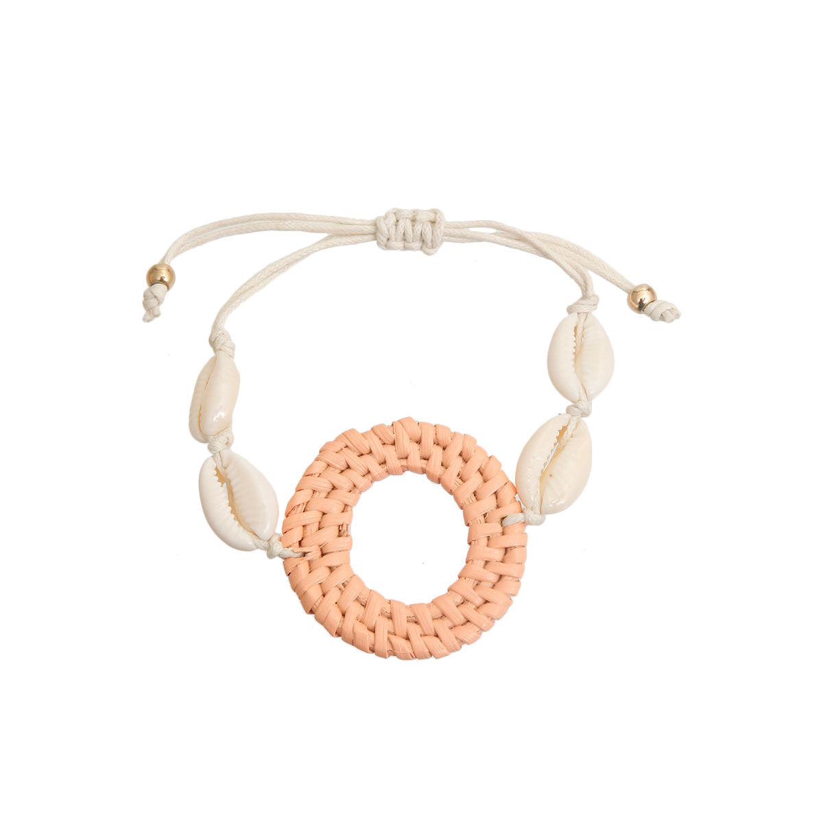 Coral Woven Shell Bracelet|Adjustable - Premium Wholesale Jewelry from Pinktown - Just $10! Shop now at chiquestyles