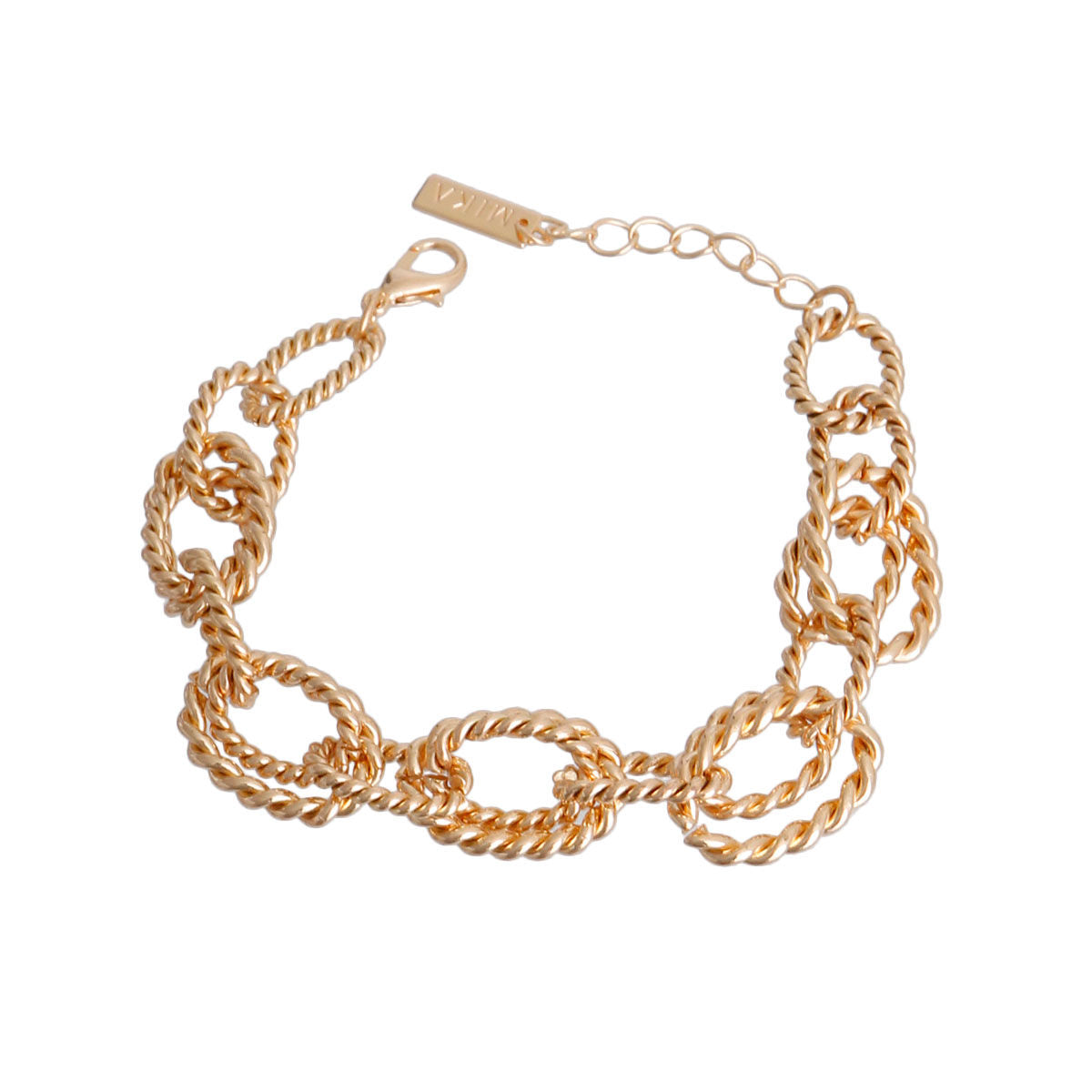 Gold Twisted Cable Chain Bracelet|8 inches - Premium Wholesale Jewelry from Pinktown - Just $10! Shop now at chiquestyles