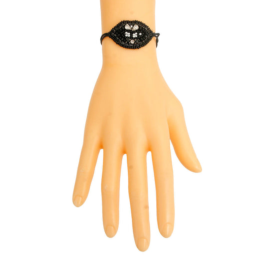 Black Lips Friendship Bracelet|Adjustable - Premium Wholesale Jewelry from Pinktown - Just $9! Shop now at chiquestyles