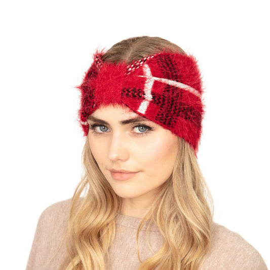 Red Plaid Headwrap|Stretch to Fit - Premium Wholesale Fashion Accessories from Pinktown - Just $12! Shop now at chiquestyles