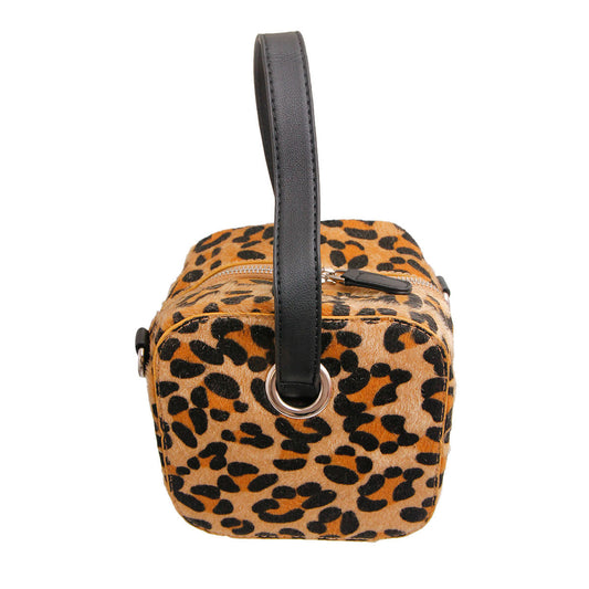 Leopard Fur Cube Handbag|6 x 6 x 5 inches - Premium Wholesale Fashion Accessories from Pinktown - Just $44! Shop now at chiquestyles