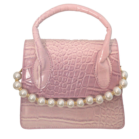 Purple Croc Flap Satchel Handbag|7.75 x 6 x 3 inches - Premium Wholesale Fashion Accessories from Pinktown - Just $51! Shop now at chiquestyles