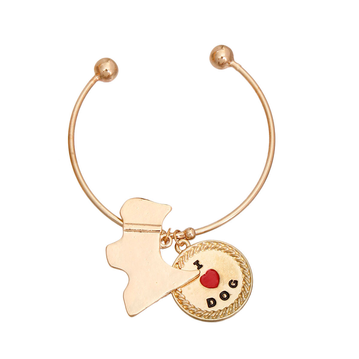 Burnished Gold Dog Charm Bracelet|Adustable - Premium Wholesale Jewelry from Pinktown - Just $5! Shop now at chiquestyles
