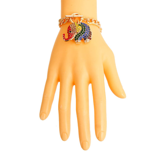 Rainbow Elephant Bracelet|8 inches - Premium Wholesale Jewelry from Pinktown - Just $11! Shop now at chiquestyles