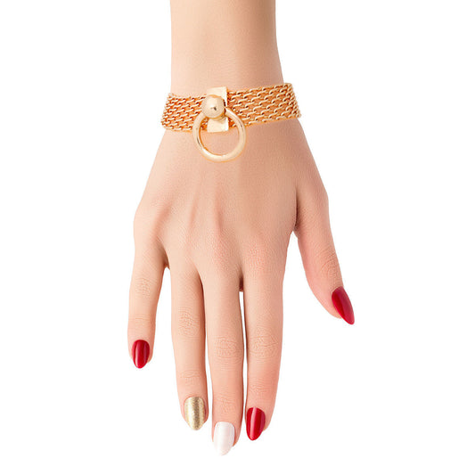 Gold Mesh Toggle Knocker Bracelet|8 inches - Premium Wholesale Jewelry from Pinktown - Just $8! Shop now at chiquestyles
