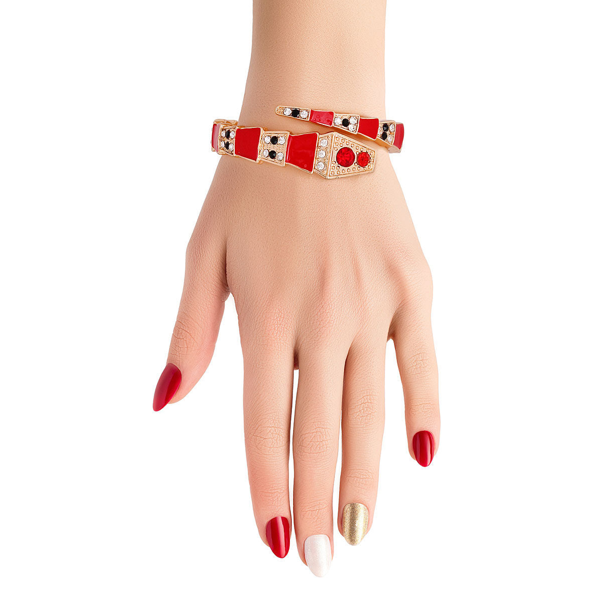 Luxury Red 3D Snake Wrap Cuff|8 inches - Premium Wholesale Jewelry from Pinktown - Just $16! Shop now at chiquestyles