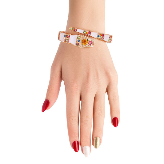 Luxury White 3D Snake Wrap Cuff|8 inches - Premium Wholesale Jewelry from Pinktown - Just $16! Shop now at chiquestyles