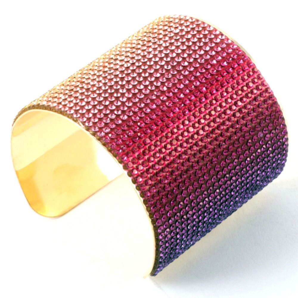 Rainbow Rhinestone Cuff Bracelet|Adjustable - Premium Wholesale Jewelry from Pinktown - Just $9! Shop now at chiquestyles