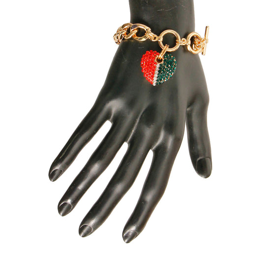 Designer Heart Gold Toggle Bracelet|8 inches - Premium Wholesale Jewelry from Pinktown - Just $9! Shop now at chiquestyles