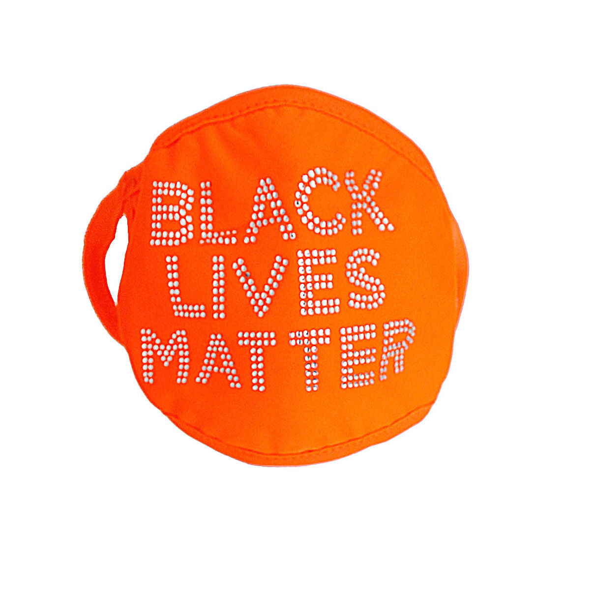 Neon Orange Rhinestone BLACK LIVES MATTER Mask|Stretch to Fit - Premium Wholesale Fashion Accessories from Pinktown - Just $6! Shop now at chiquestyles