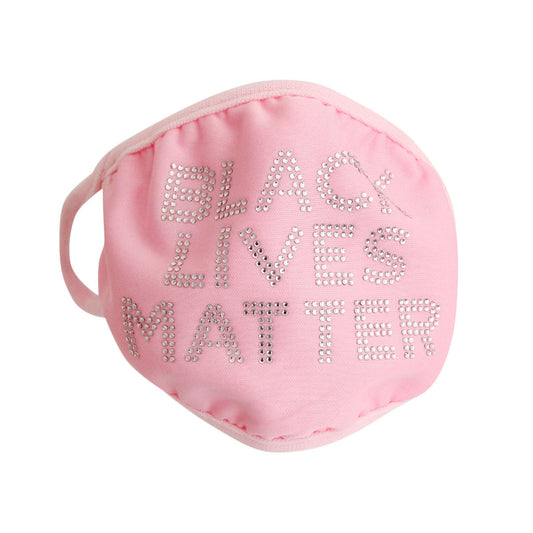 Pink Rhinestone BLACK LIVES MATTER Mask|Stretch to Fit - Premium Wholesale Fashion Accessories from Pinktown - Just $6! Shop now at chiquestyles