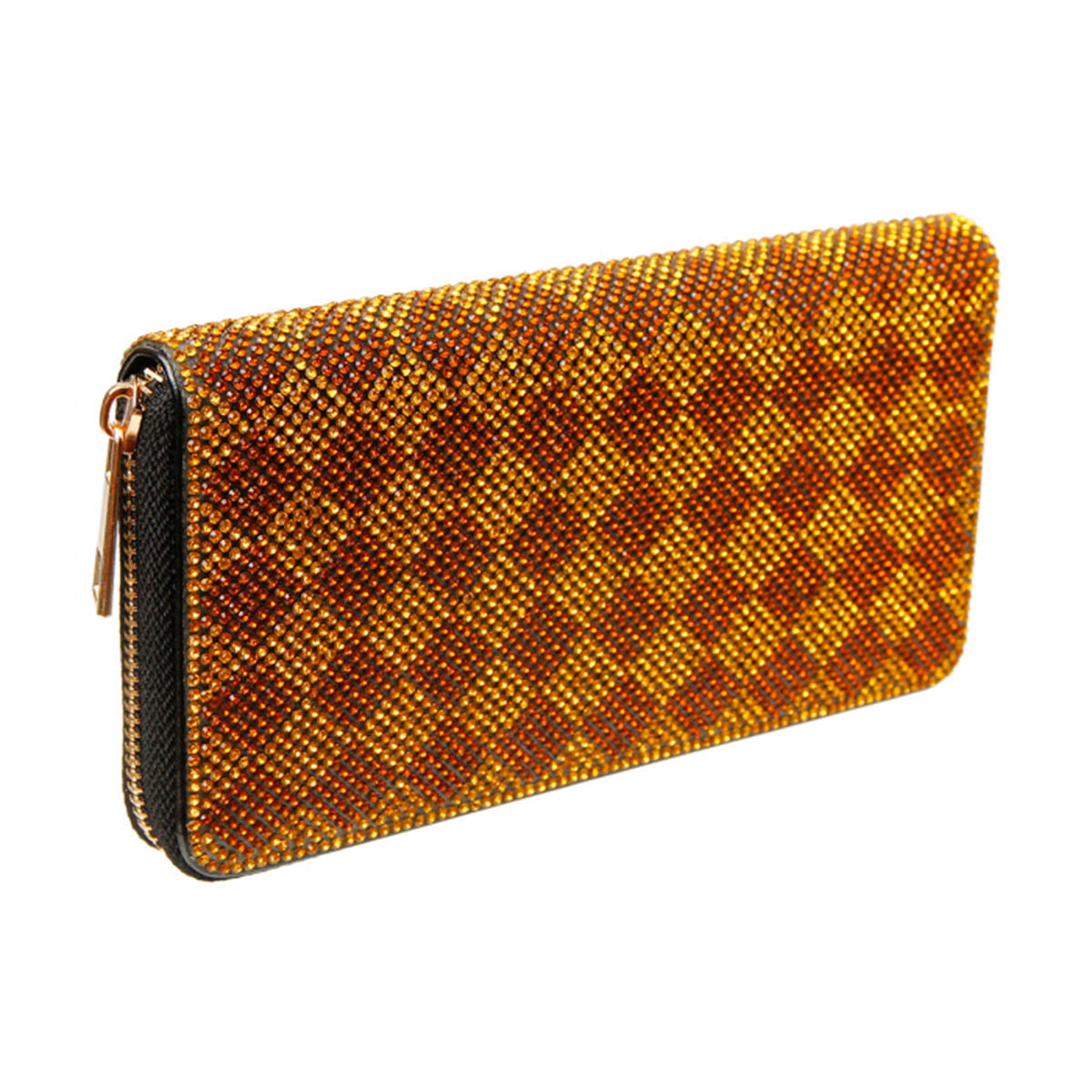 Harlequin Rhinestone Zippered Wallet|7.5 x 4 x 1.25 inches - Premium Wholesale Fashion Accessories from Pinktown - Just $29! Shop now at chiquestyles