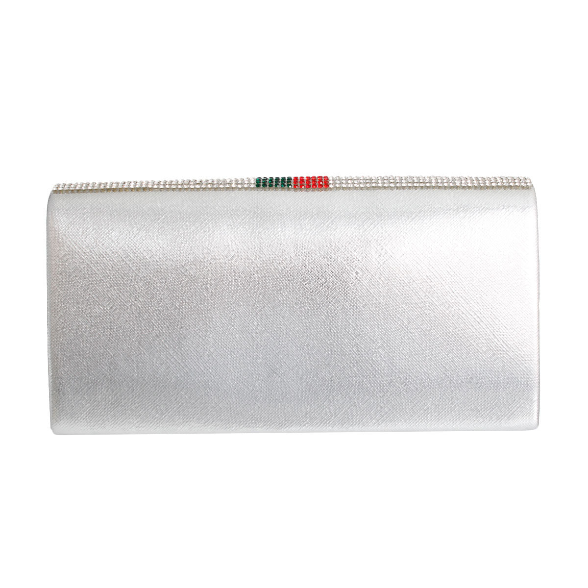 Designer Stripe Silver Flap Clutch|8 x 4 x 2 inches - Premium Wholesale Fashion Accessories from Pinktown - Just $28! Shop now at chiquestyles