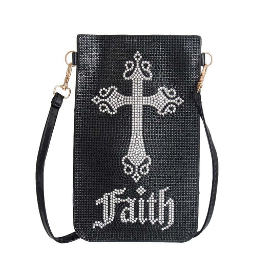 Faith Stone Phone Crossbody|7.85 x 4.75 inches - Premium Wholesale Fashion Accessories from Pinktown - Just $22! Shop now at chiquestyles