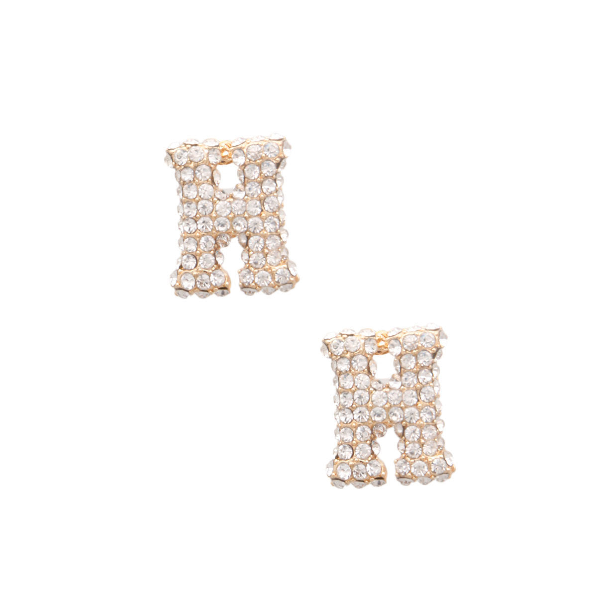 H Initial Rhinestone Studs|.85 inches - Premium Wholesale Jewelry from Pinktown - Just $11! Shop now at chiquestyles
