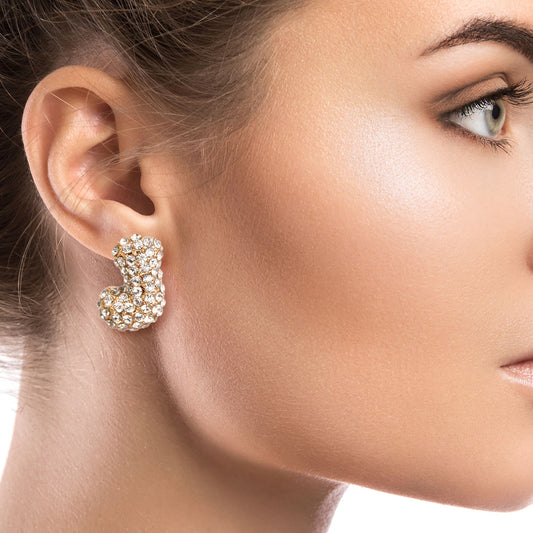 J  Initial Rhinestone Studs|.85 inches - Premium Wholesale Jewelry from Pinktown - Just $11! Shop now at chiquestyles