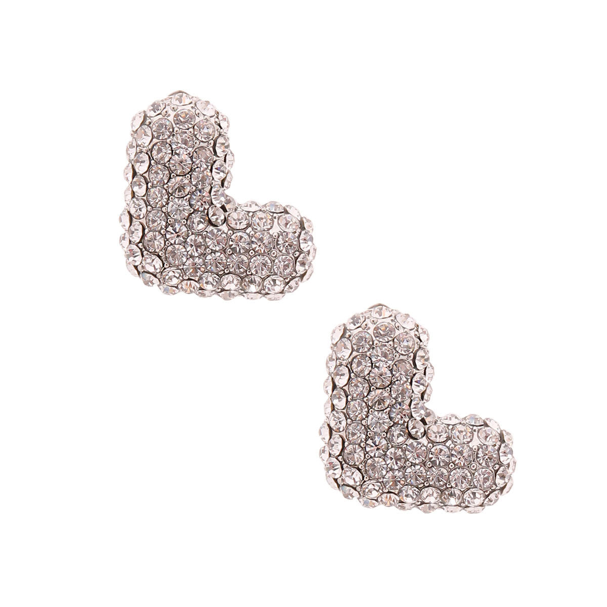 L Rhinestone Silver Studs|0.85 inches - Premium Wholesale Jewelry from Pinktown - Just $11! Shop now at chiquestyles