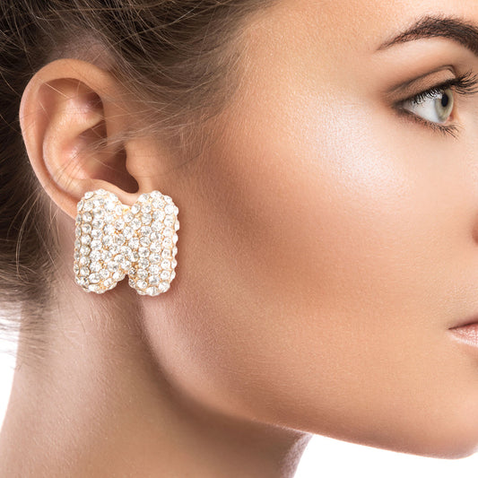 Letter N Rhinestone Studs|.85 inches - Premium Wholesale Jewelry from Pinktown - Just $11! Shop now at chiquestyles