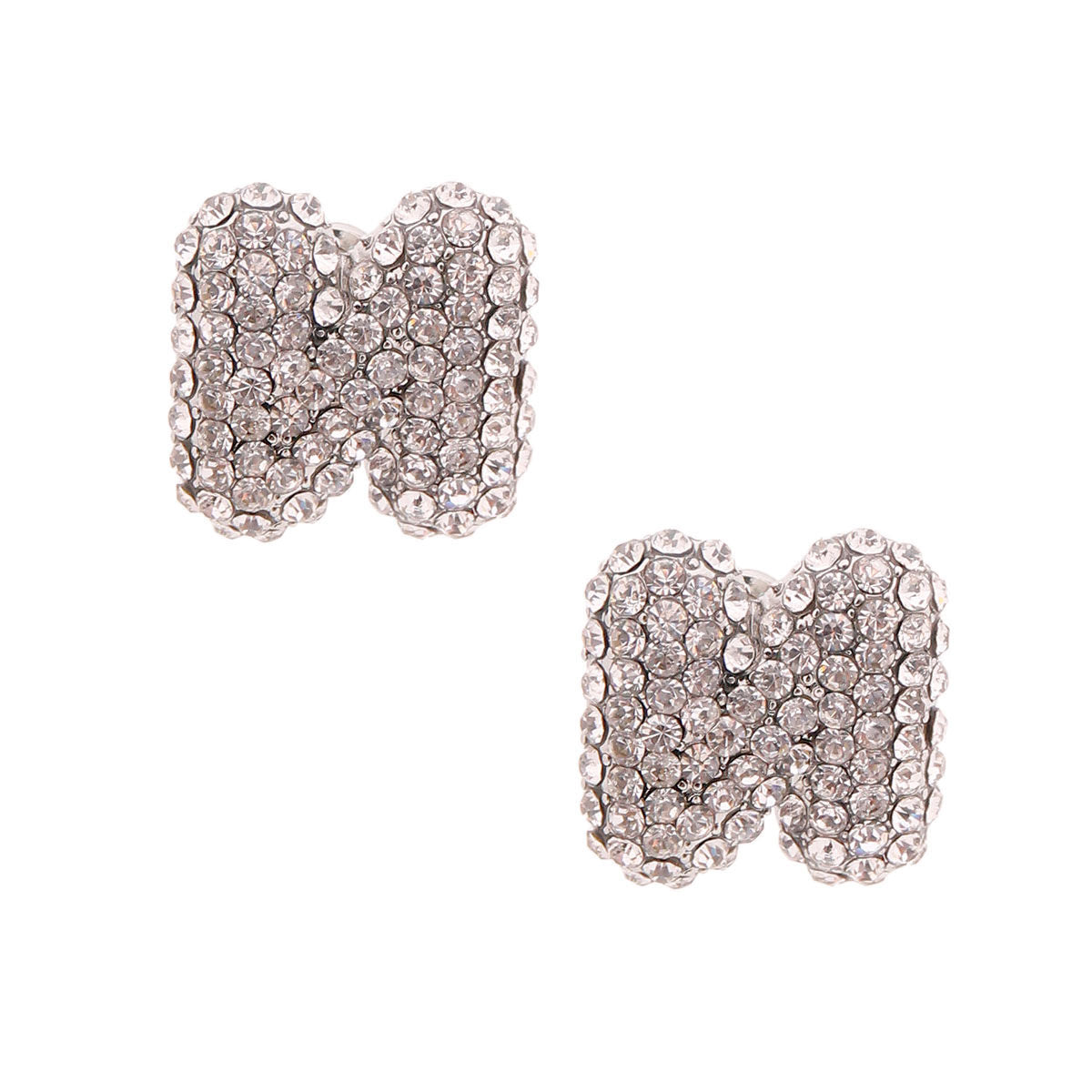 N Rhinestone Silver Studs|0.85 inches - Premium Wholesale Jewelry from Pinktown - Just $11! Shop now at chiquestyles