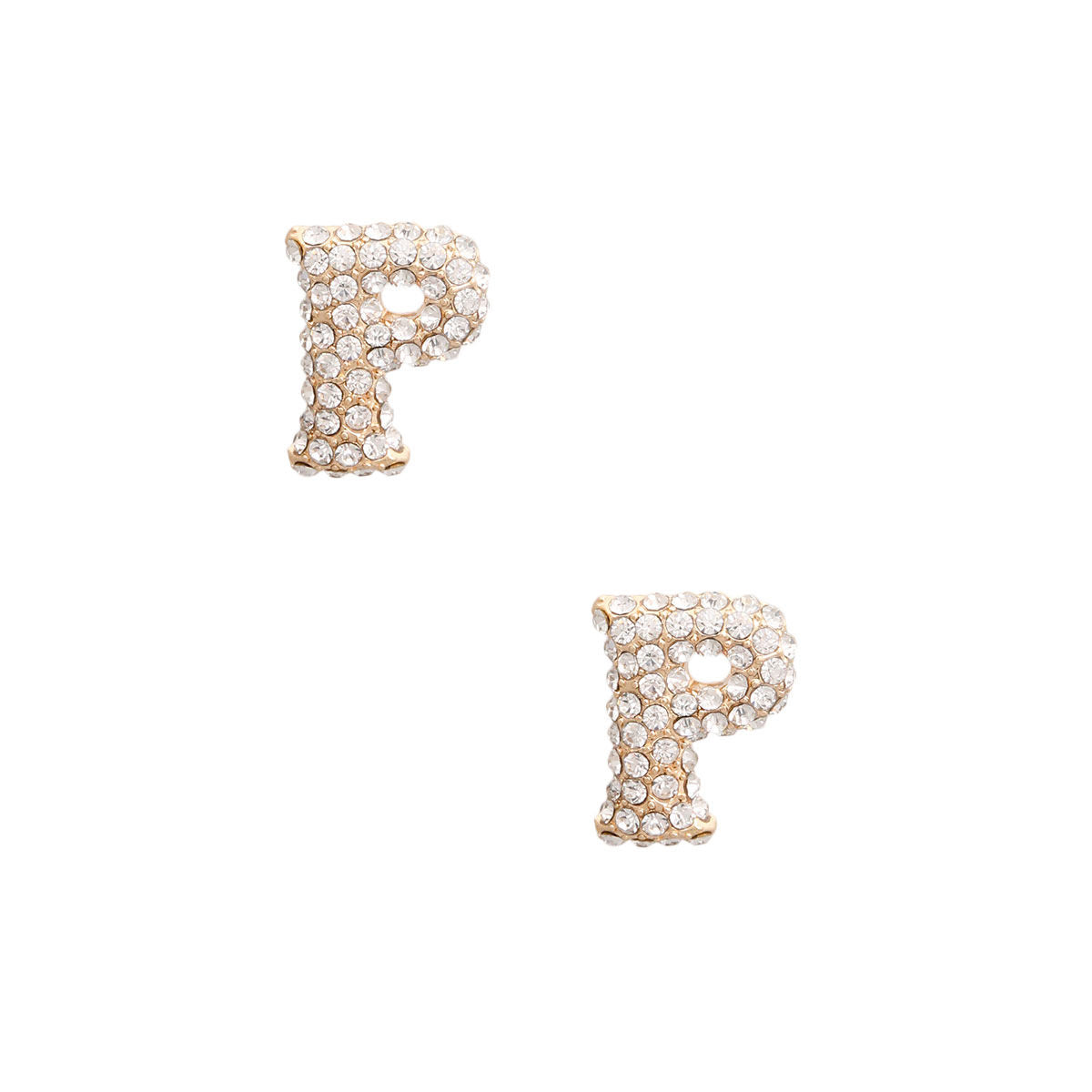 P Initial Rhinestone Studs|.85 inches - Premium Wholesale Jewelry from Pinktown - Just $11! Shop now at chiquestyles