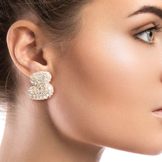 S Initial Rhinestone Studs|.85 inches - Premium Wholesale Jewelry from Pinktown - Just $11! Shop now at chiquestyles