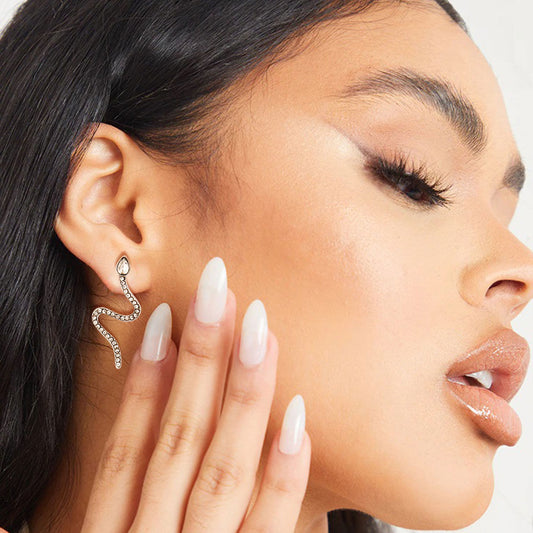 Silver Thin Wavy Snake Earrings|1.25 inches - Premium Wholesale Jewelry from Pinktown - Just $7! Shop now at chiquestyles