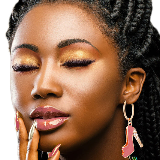 Pink Boutique High Heel Hoops|2.5 inches - Premium Wholesale Jewelry from Pinktown - Just $9! Shop now at chiquestyles