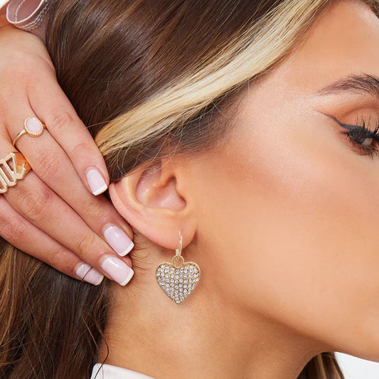 Gold 3D Heart Baby Hoops|1.5 inches - Premium Wholesale Jewelry from Pinktown - Just $12! Shop now at chiquestyles