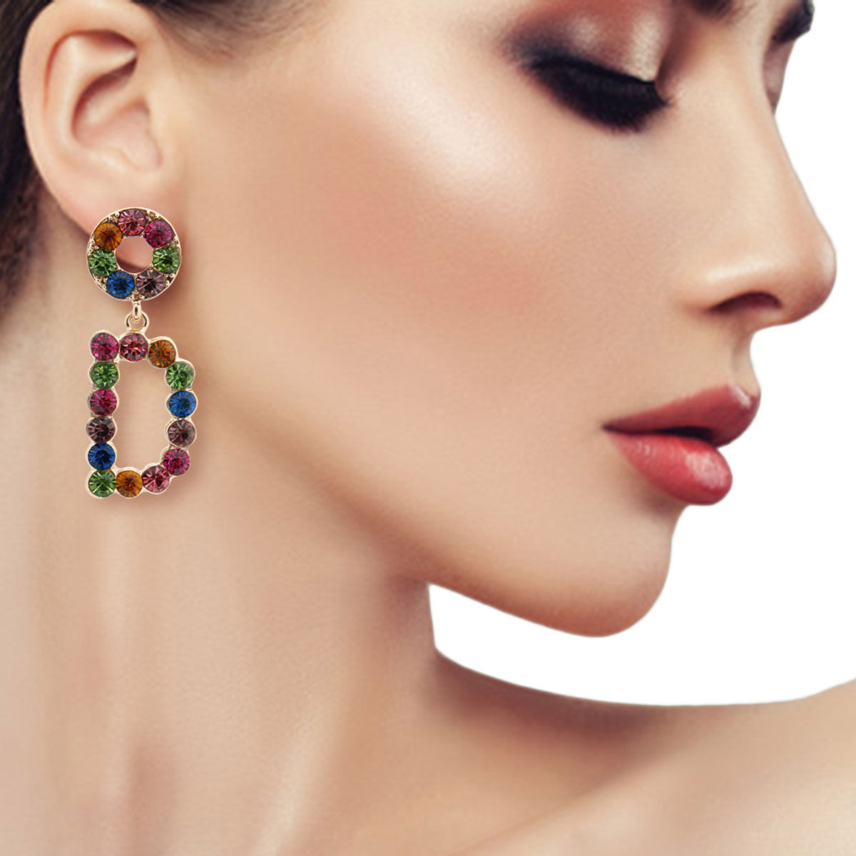 Multi Color Dangling D Earrings|2 inches - Premium Wholesale Jewelry from Pinktown - Just $9! Shop now at chiquestyles