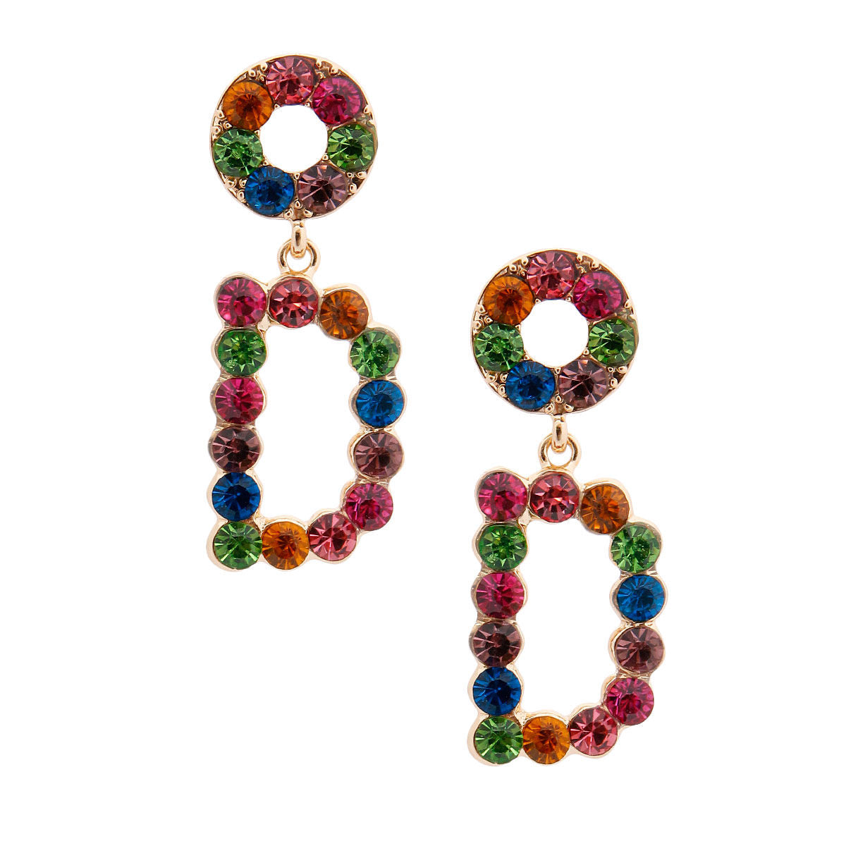 Multi Color Dangling D Earrings|2 inches - Premium Wholesale Jewelry from Pinktown - Just $9! Shop now at chiquestyles