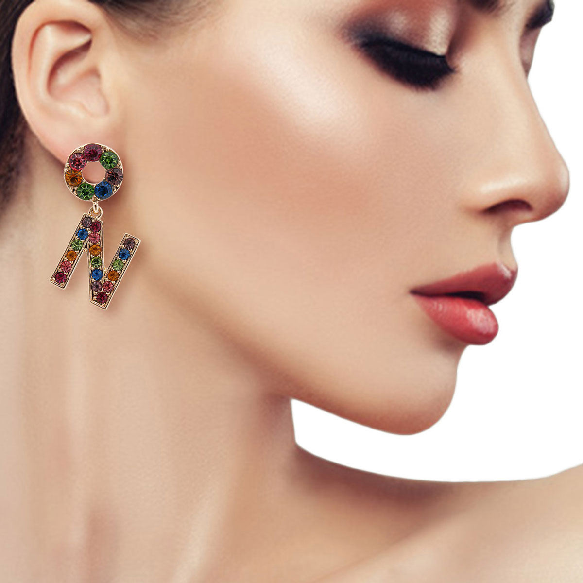Multi Color Dangling N Designer Earrings|1.75 inches - Premium Wholesale Jewelry from Pinktown - Just $9! Shop now at chiquestyles