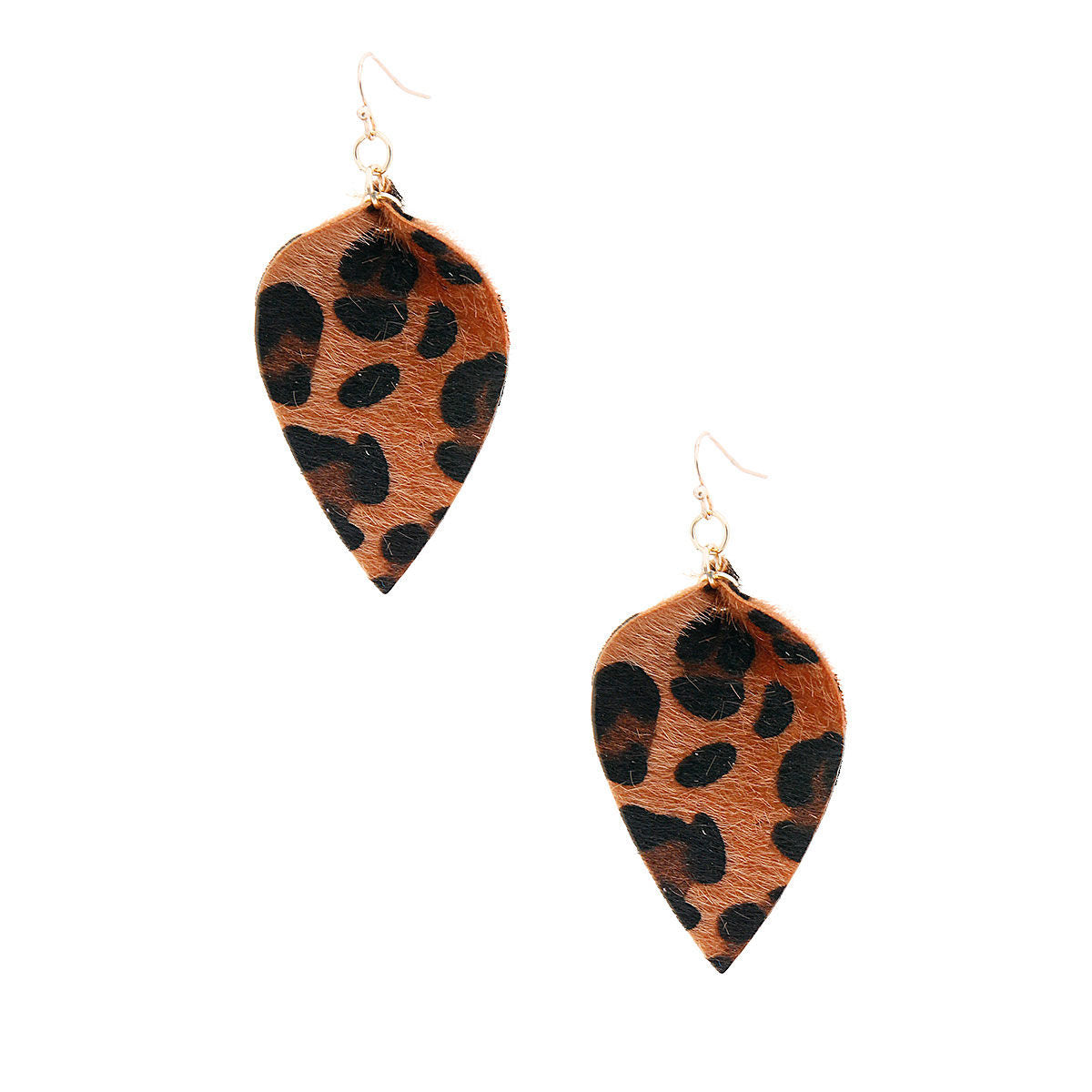 Small Leopard Fur Leaf Earrings|2.25 inches - Premium Wholesale Jewelry from Pinktown - Just $8! Shop now at chiquestyles