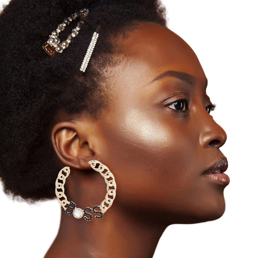 Gold Boss Chain Hoops|2.5 inches - Premium Wholesale Jewelry from Pinktown - Just $12! Shop now at chiquestyles