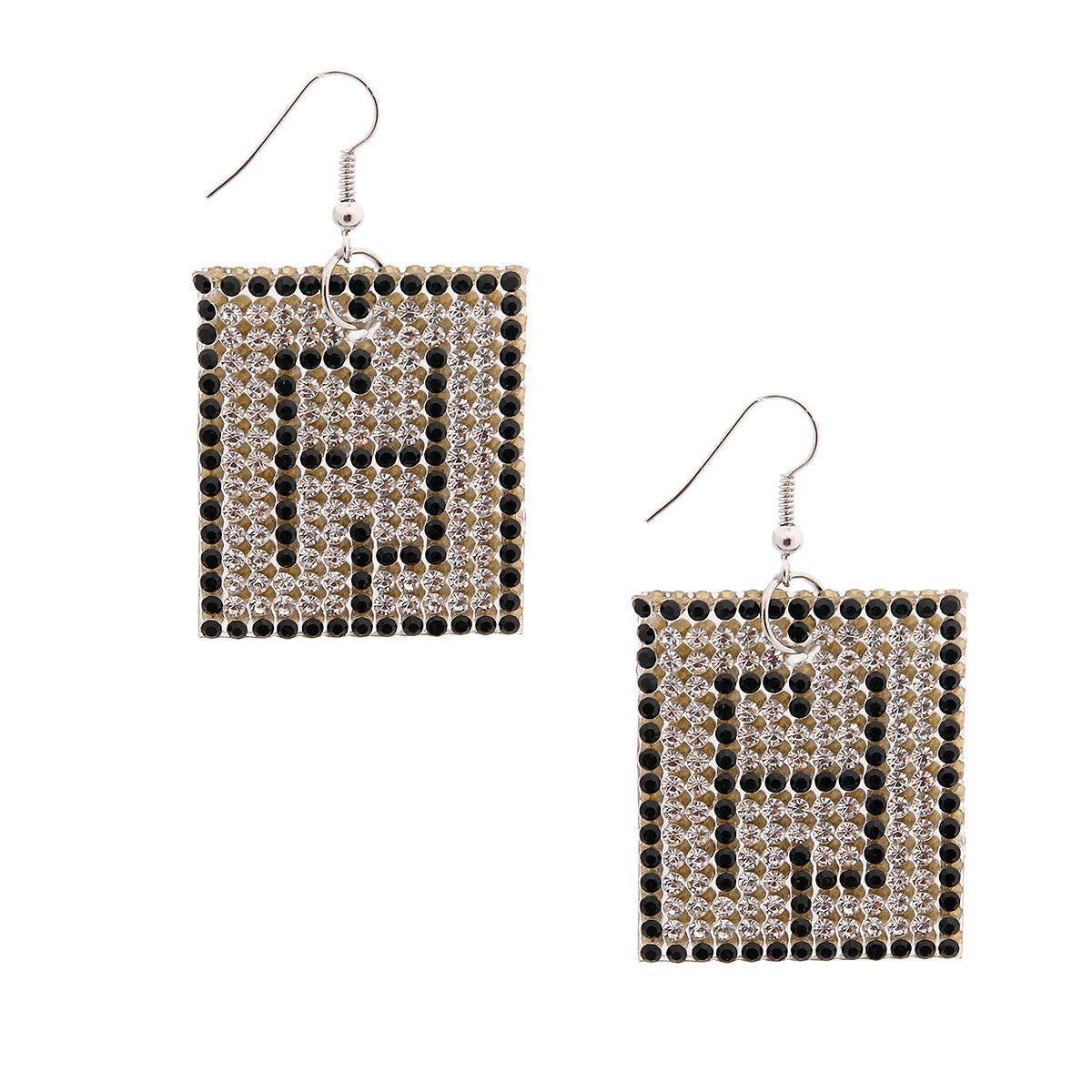 Silver Designer Two Sided Earrings|1.5 inches - Premium Wholesale Jewelry from Pinktown - Just $9! Shop now at chiquestyles