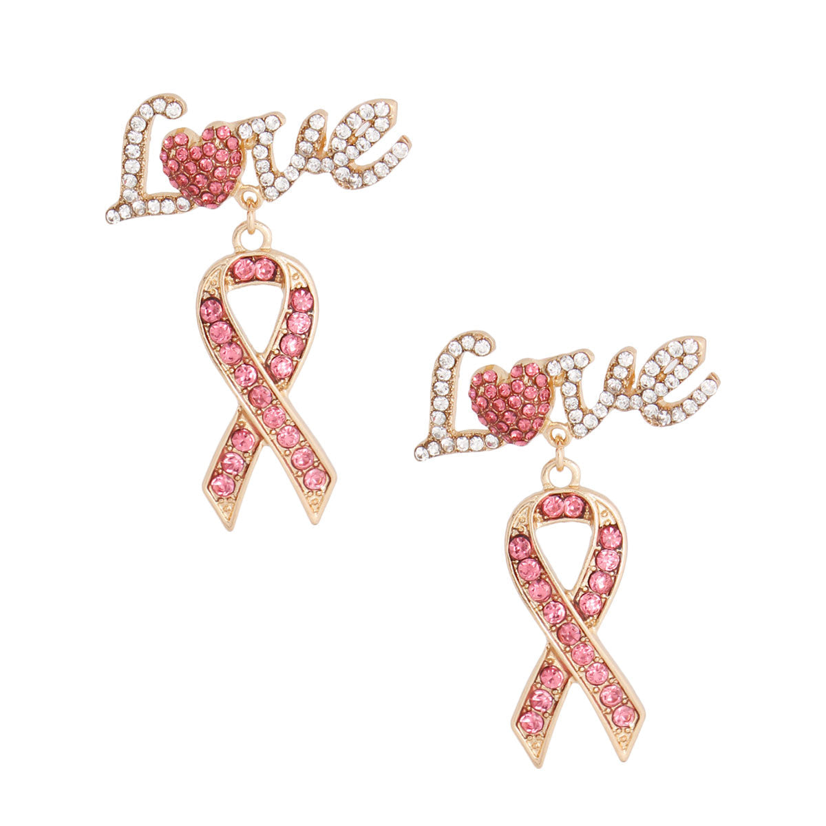 Gold Love Heart Ribbon Earrings|1.85 x 1.45 inches - Premium Wholesale Jewelry from Pinktown - Just $16! Shop now at chiquestyles