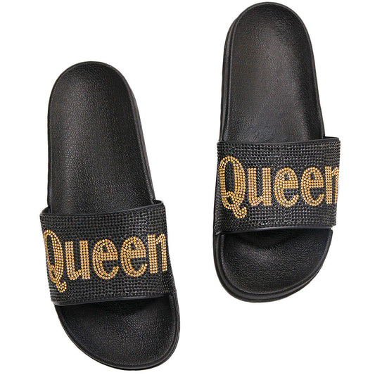 Size 10 Queen Black Slides|Size 10 - Premium Wholesale Fashion Accessories from Pinktown - Just $22! Shop now at chiquestyles