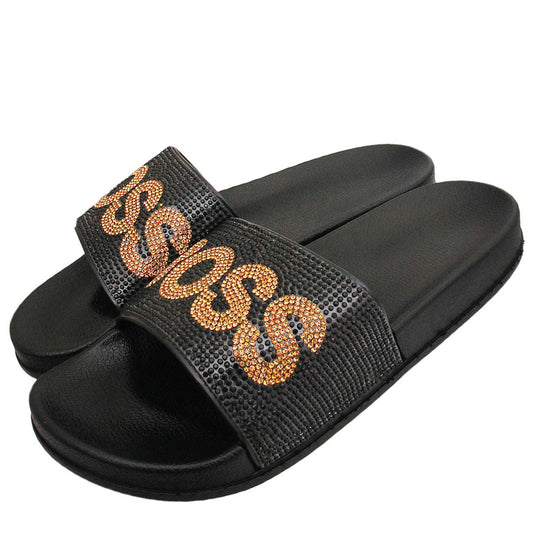 Size 8 BOSS Black Slides|Size 8 - Premium Wholesale Fashion Accessories from Pinktown - Just $22! Shop now at chiquestyles