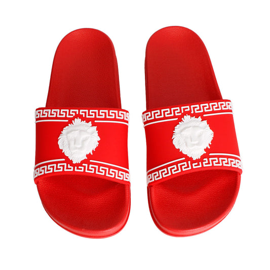 Size 7 Red Greek Key Slide|Size 7 - Premium Wholesale Fashion Accessories from Pinktown - Just $21! Shop now at chiquestyles