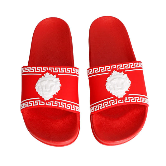 Size 8 Red Greek Key Slide|Size 8 - Premium Wholesale Fashion Accessories from Pinktown - Just $21! Shop now at chiquestyles