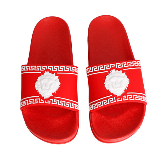 Size 9 Red Greek Key Slide|Size 9 - Premium Wholesale Fashion Accessories from Pinktown - Just $21! Shop now at chiquestyles