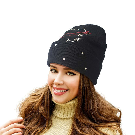 Black Bling Afro Beanie|Stretch to Fit - Premium  from Pinktown - Just $13! Shop now at chiquestyles