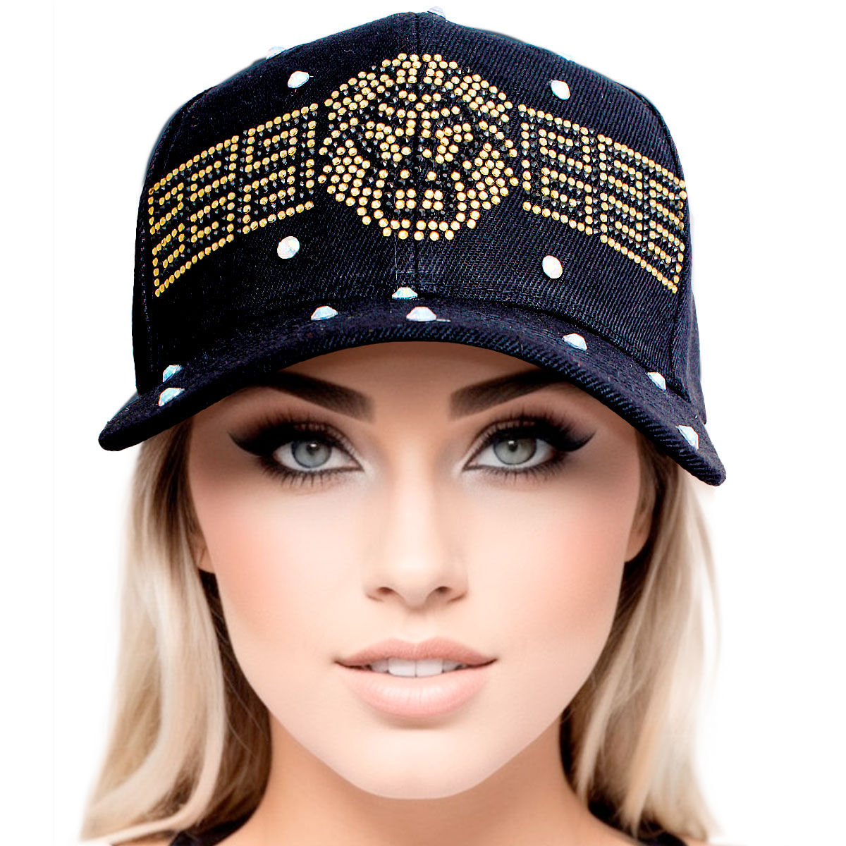 Hat Black Lion Gold Bling Baseball Cap for Women - Premium Wholesale Fashion Accessories from Pinktown - Just $14! Shop now at chiquestyles