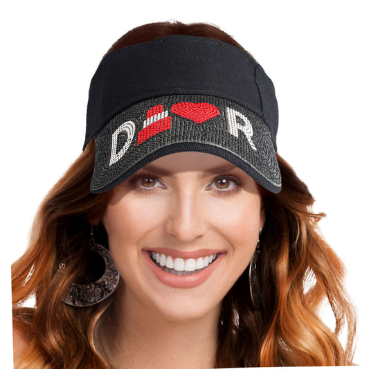 Designer D Black Stone Visor|Adjustable - Premium Wholesale Fashion Accessories from Pinktown - Just $15! Shop now at chiquestyles