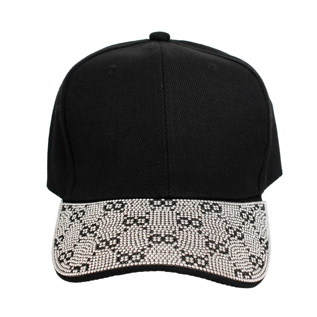 Hat Black Monogram Bling Baseball Cap for Women - Premium Wholesale Fashion Accessories from Pinktown - Just $14! Shop now at chiquestyles
