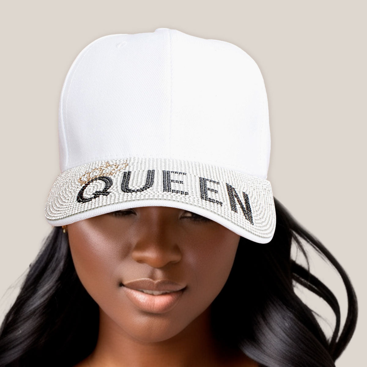 Hat White Queen Bling Baseball Cap for Women - Premium Wholesale Fashion Accessories from Pinktown - Just $14! Shop now at chiquestyles