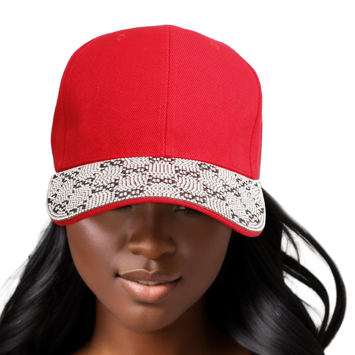Hat Red Monogram Bling Baseball Cap for Women - Premium Wholesale Fashion Accessories from Pinktown - Just $14! Shop now at chiquestyles
