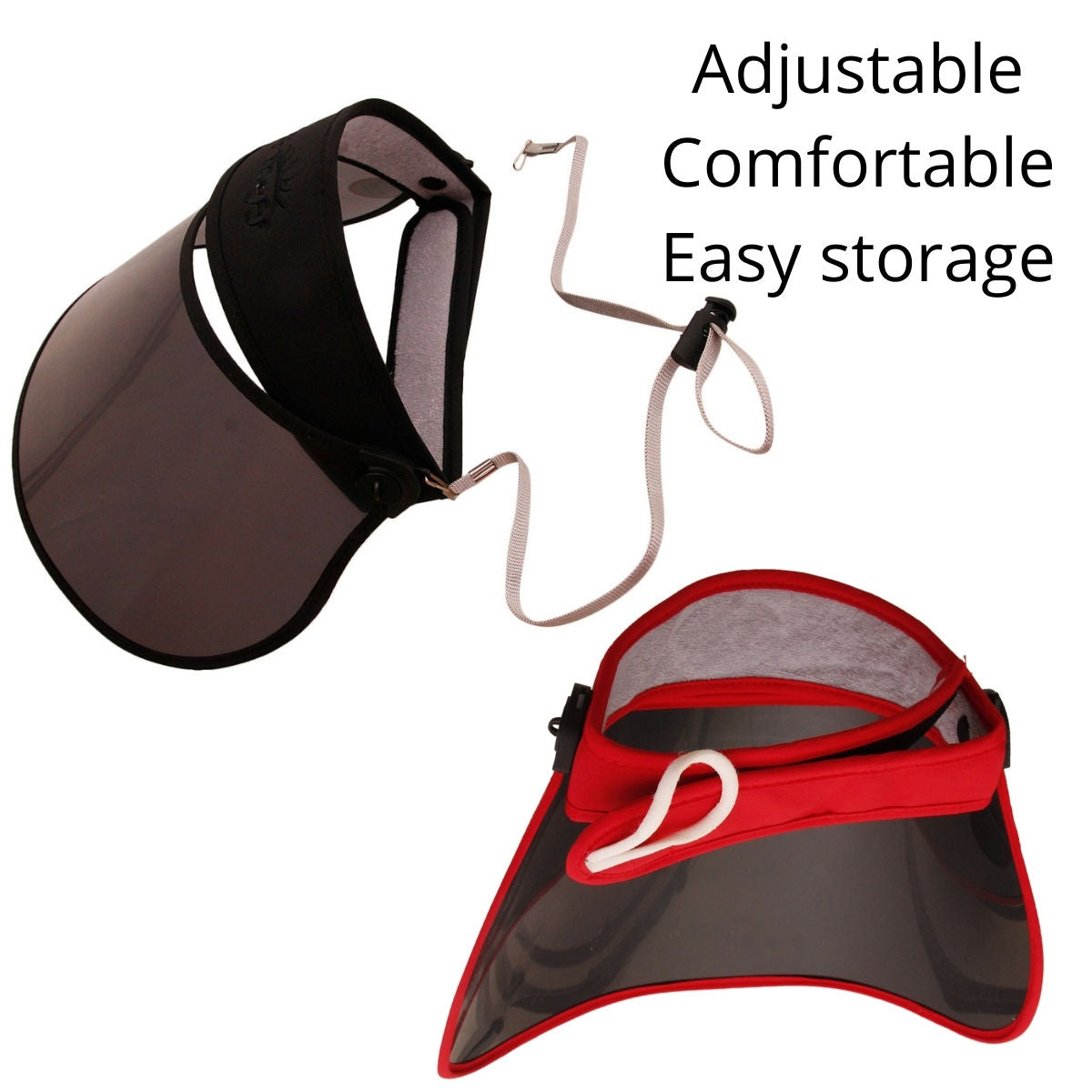 Red Face Shield Visor|Adjustable - Premium Wholesale Fashion Accessories from Pinktown - Just $12! Shop now at chiquestyles