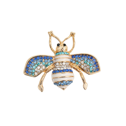 Blue Rhinestone Bee Brooch|2.25 inches - Premium Wholesale Jewelry from Pinktown - Just $11! Shop now at chiquestyles